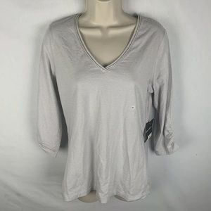 Eddie Bauer Womens Medium Long Sleeve Shirt V Neck
